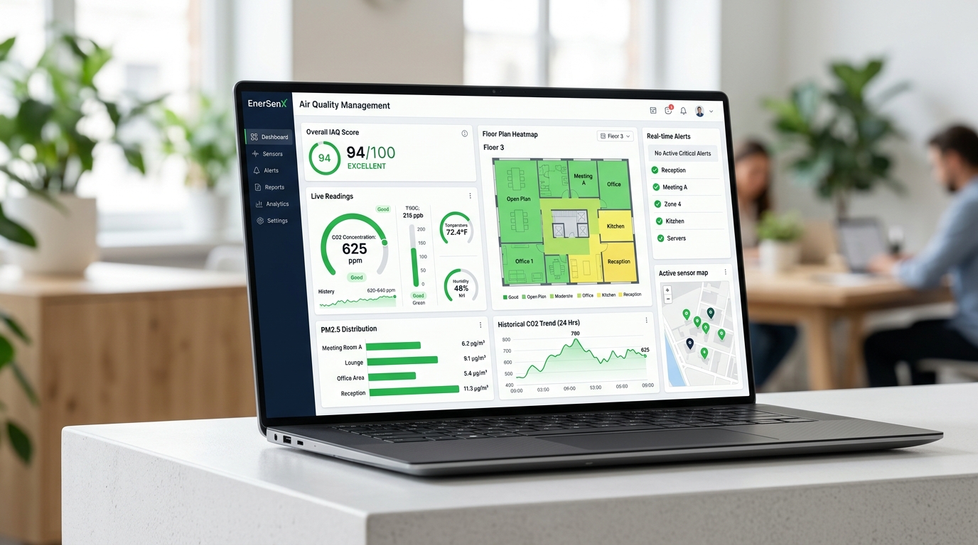 EnerSenX Indoor Air Quality Monitoring Dashboard